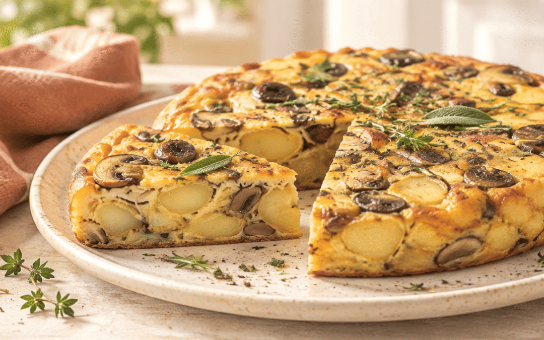 Tortilla de patata y champiñones