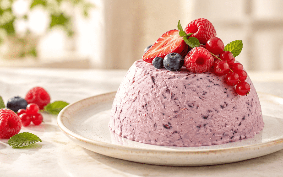 Mousse helado de frutos del bosque